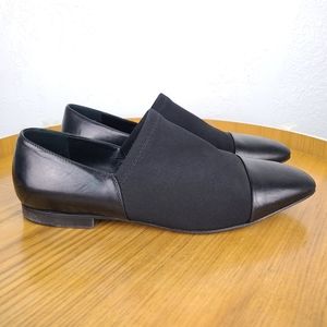 Via Spiga Tate Cap Toe Black Slip On Shoes